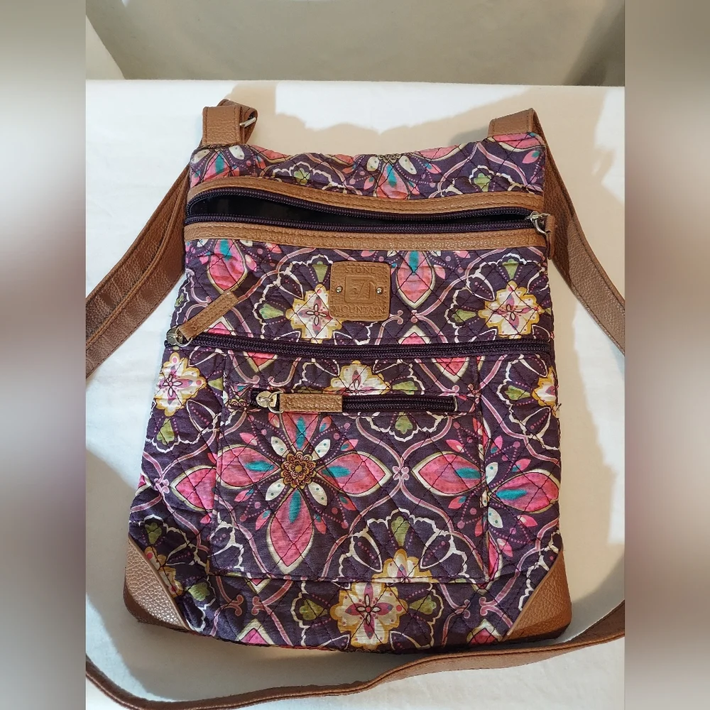 Stone Mountain Accessories Floral Crossbody Bag - Pink and Purple #travel